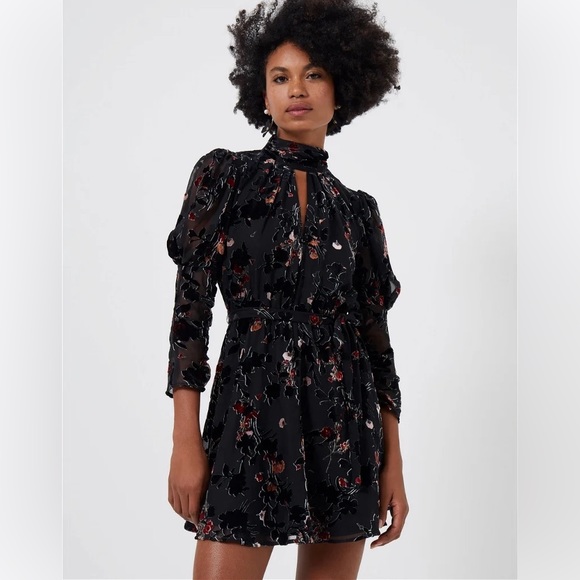 French Connection Guthern Floral Burnout mini dress NWOT - Picture 2 of 10